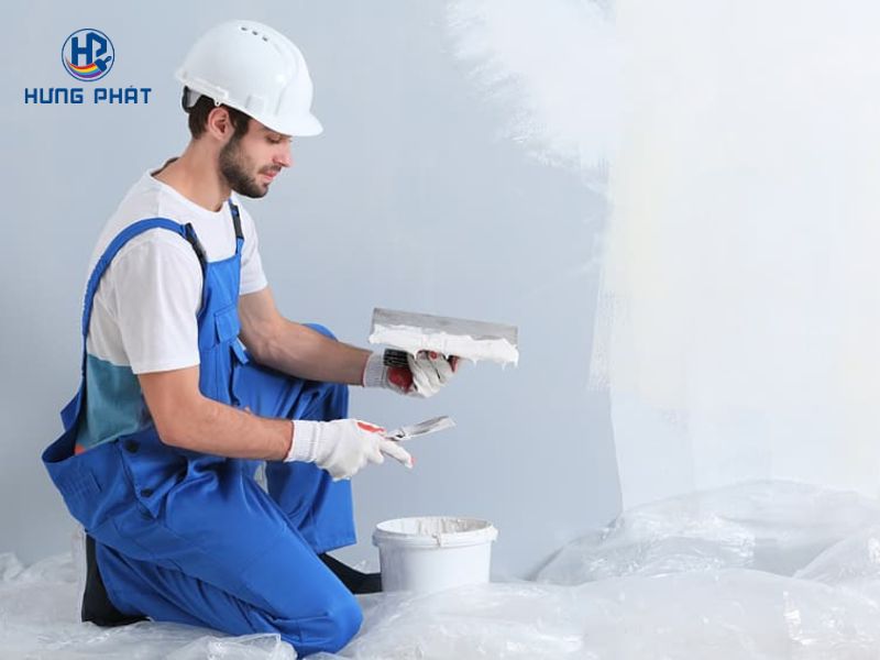 Thi công bột trét tường Dulux Professional A500