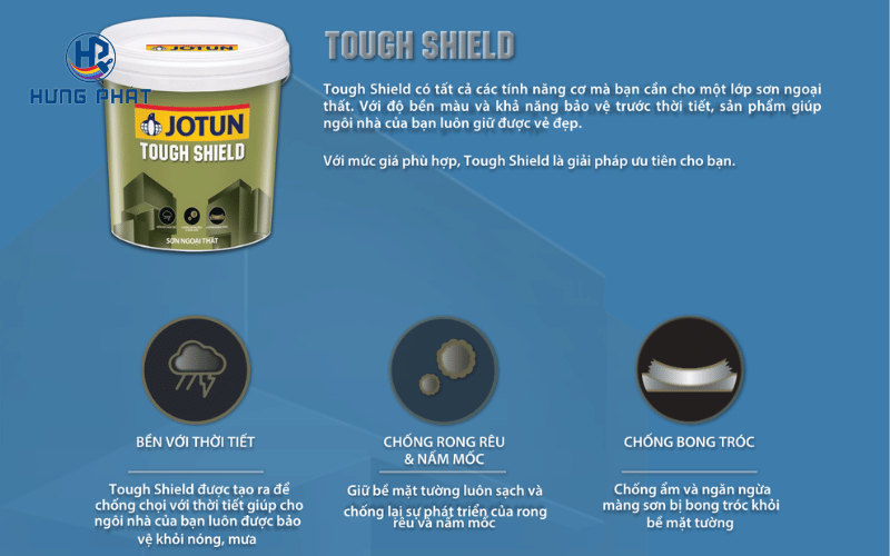 Sơn Jotun Toughshield hỗ trợ bảo vệ bề mặt tường trước tác động của nắng, mưa và rong rêu Sơn Jotun Toughshield hỗ trợ bảo vệ bề mặt tường trước tác động của nắng, mưa và rong rêu