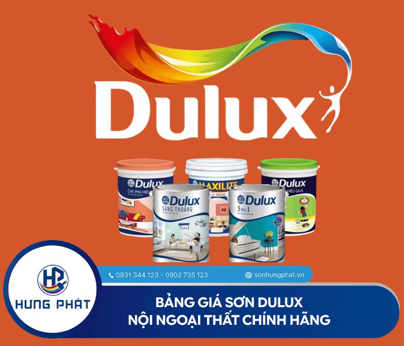 Bảng giá sơn Dulux nội ngoại thất chính hãng [tháng 5/2026]