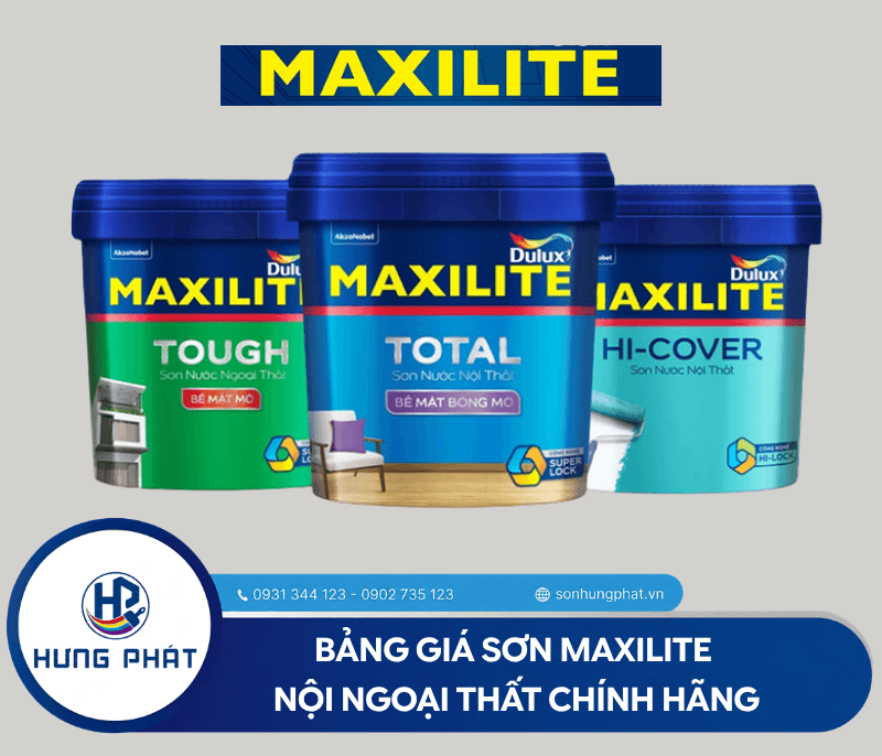 Bảng giá sơn Maxilite nội ngoại thất chính hãng [tháng 5/2026]