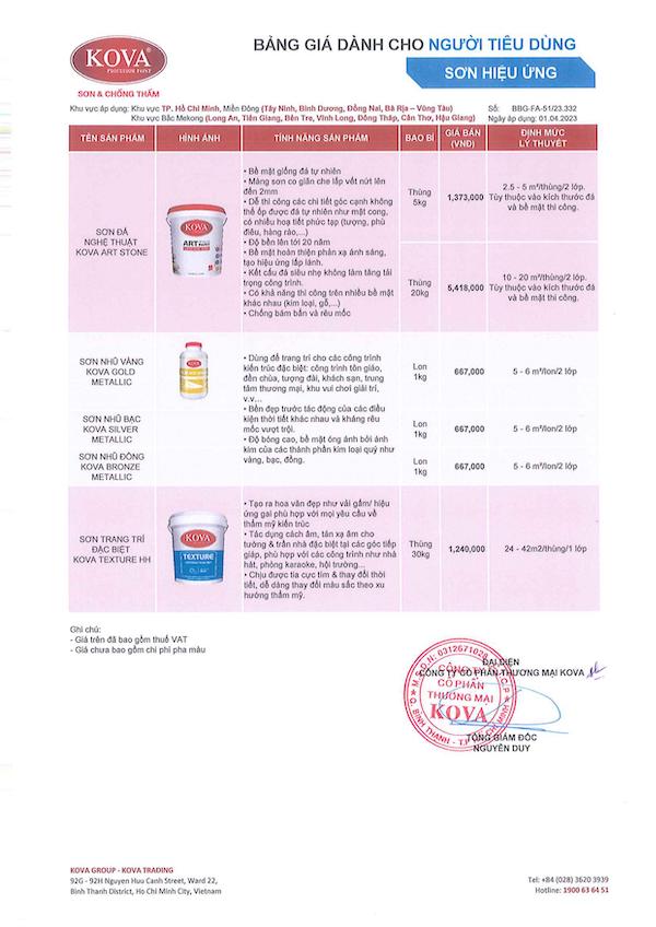 Báo giá các sản phẩm cụ thể thỏa mãn nhu cầu lựa chọn của người dùng
