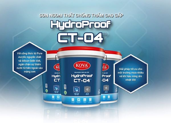 Sơn KOVA HydroProof CT-04 với công nghệ Pure Acrylic và Silicon Sơn KOVA HydroProof CT-04 với công nghệ Pure Acrylic và Silicon