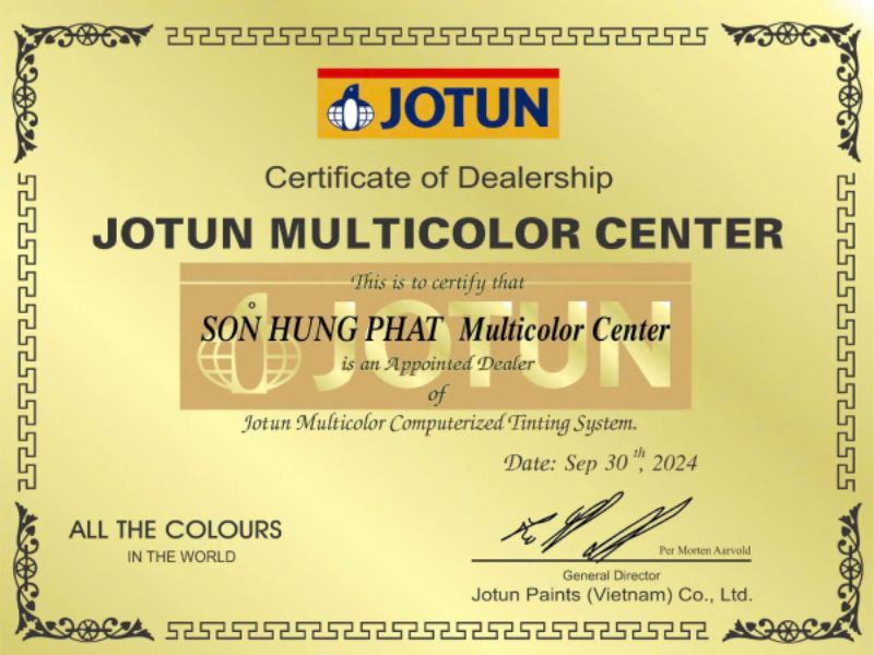 Sơn Hưng Phát là đại lý phân phối trực tiếp của Jotun