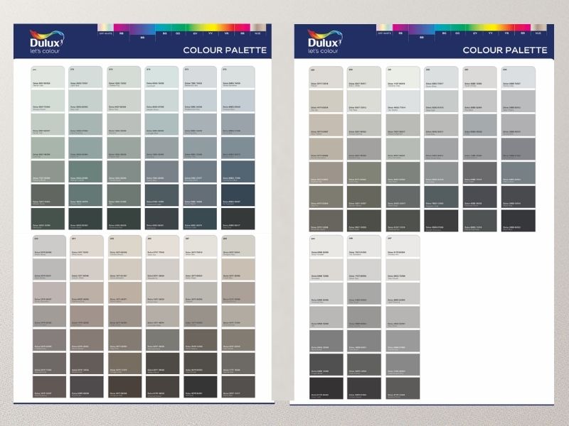 Bảng màu sơn Dulux màu ghi - xám