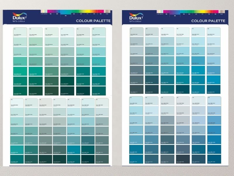 Bảng màu sơn Dulux màu xanh - pastel