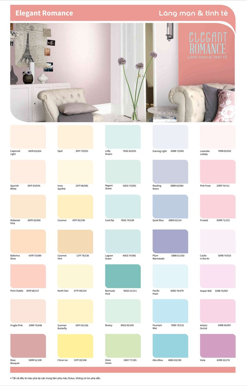 Bảng màu sơn Dulux tông màu trung tính Bảng màu sơn Dulux tông màu trung tính