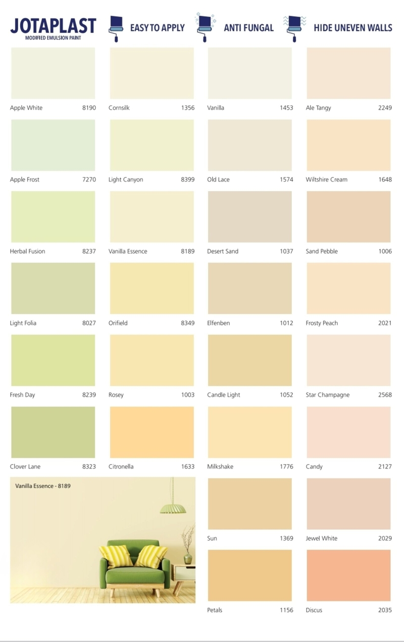 Bảng màu Jotaplast tông sáng Bảng màu Jotaplast tông sáng
