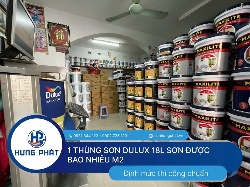 Việc xác định 1 thùng sơn Dulux 18L sơn được bao nhiêu m2 giúp bạn chủ động chi phí vật tư Việc xác định 1 thùng sơn Dulux 18L sơn được bao nhiêu m2 giúp bạn chủ động chi phí vật tư