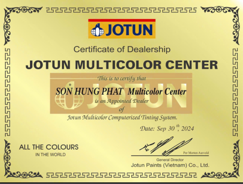 Sơn Hưng Phát là đại lý phân phối trực tiếp của nhà sản xuất Jotun