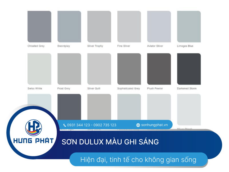 Sơn Dulux màu ghi sáng mang lại vẻ đẹp tinh tế, hiện đại cho không gian Sơn Dulux màu ghi sáng mang lại vẻ đẹp tinh tế, hiện đại cho không gian