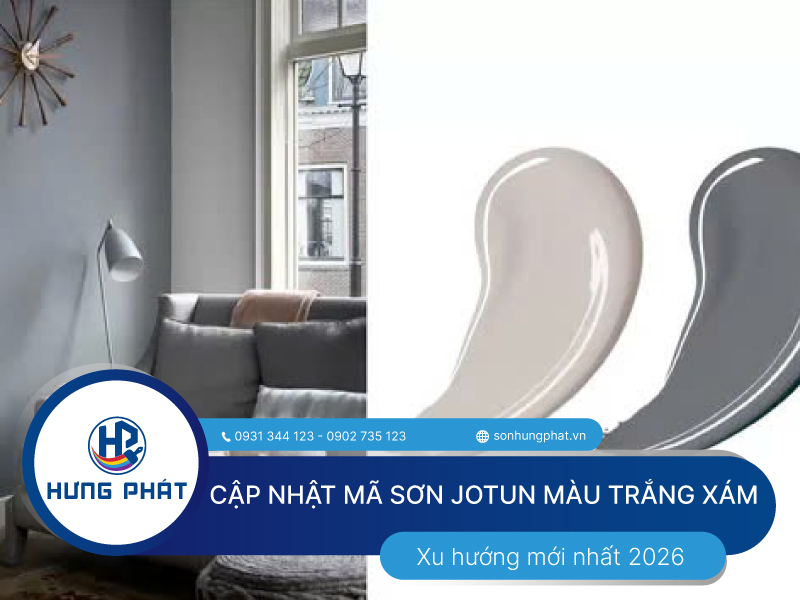 Xu hướng sơn Jotun màu trắng xám cho không gian nội ngoại thất 2026 Xu hướng sơn Jotun màu trắng xám cho không gian nội ngoại thất 2026