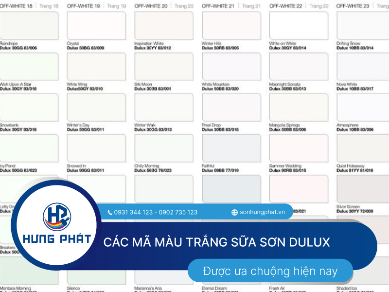 Cập nhật các mã màu trắng sữa sơn Dulux đẹp nhất Cập nhật các mã màu trắng sữa sơn Dulux đẹp nhất