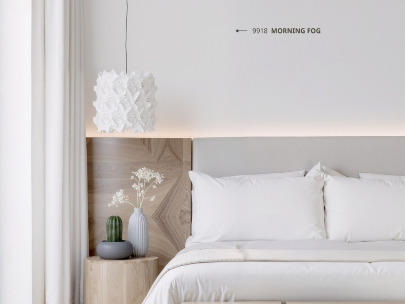 Sắc xám nhẹ nhàng hỗ trợ mang lại giấc ngủ sâu và cảm giác thư thái