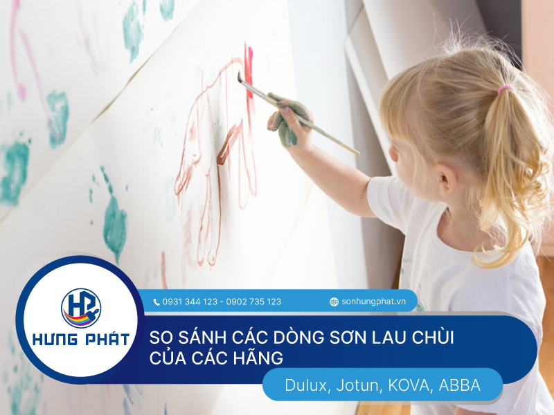 So sánh các dòng sơn lau chùi của các hãng: Dulux, Jotun, KOVA