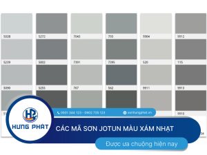 Các mã sơn Jotun màu xám nhạt được ưa chuộng hiện nay