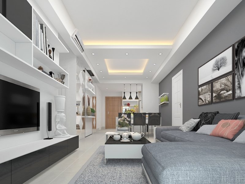 Màu trắng xám là lựa chọn hàng đầu cho những không gian mang phong cách công nghiệp