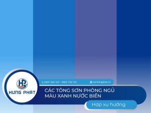 Các tông sơn phòng ngủ màu xanh nước biển hợp xu hướng