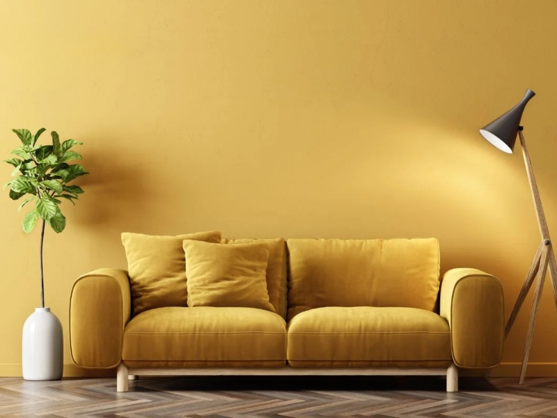 Sắc vàng kem đậm tạo ra điểm nhấn độc đáo và mang lại cảm giác ấm cúng