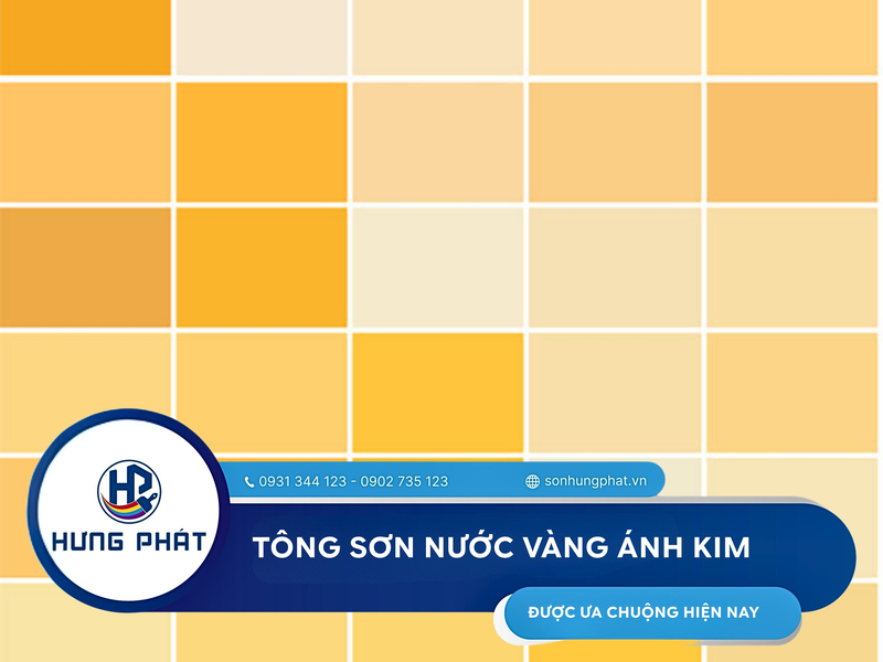 6 tông sơn hiệu ứng màu vàng ánh kim sang trọng được ưa chuộng