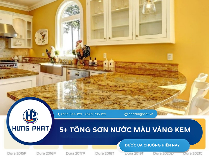 Các tông sơn nước màu vàng kem đẹp được ưa chuộng hiện nay