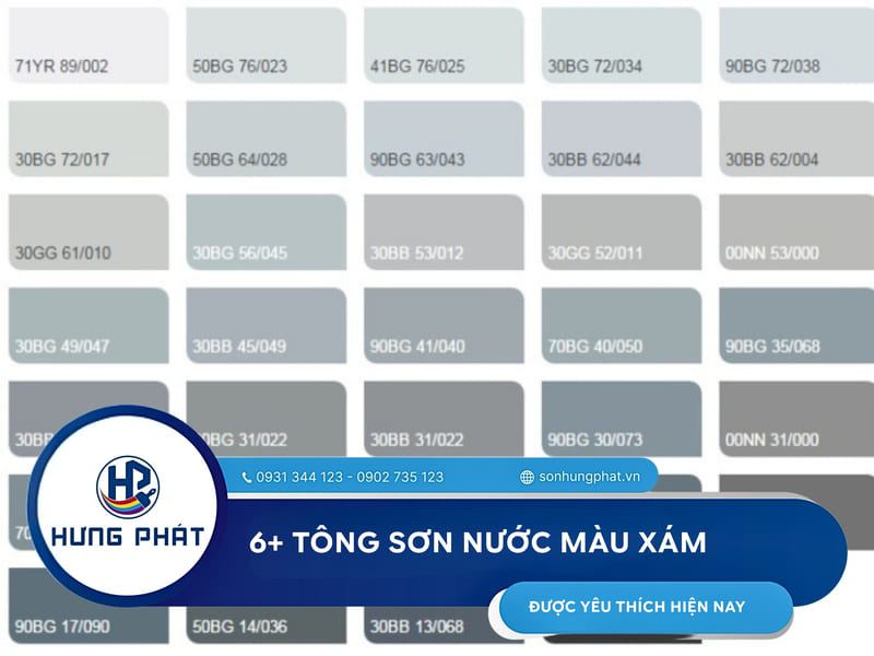 Các tông sơn nước màu xám đẹp hiện đại được yêu thích