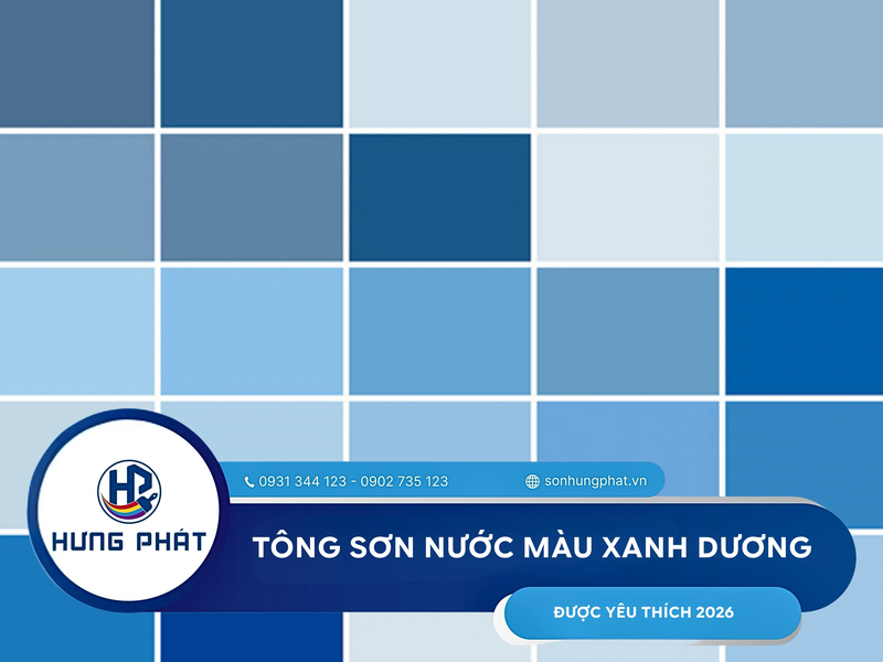 Những tông sơn nước màu xanh dương đẹp được yêu thích hiện nay