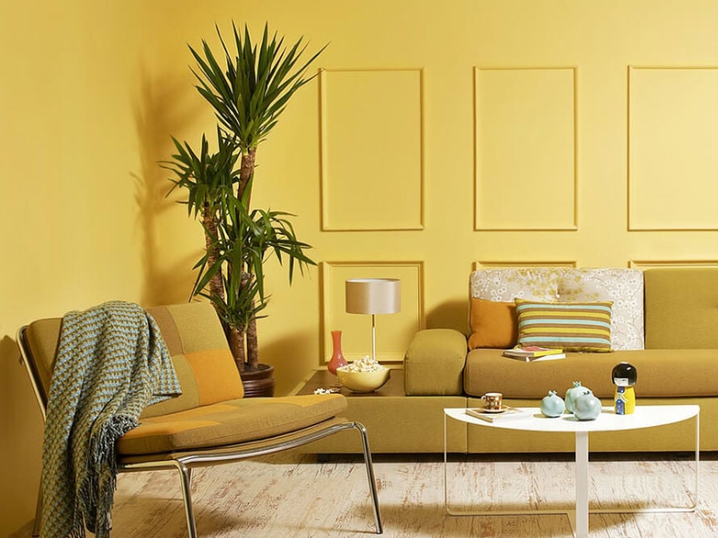 Sơn màu be ánh kim giúp không gian sống trở nên ấm áp và vô cùng gần gũi