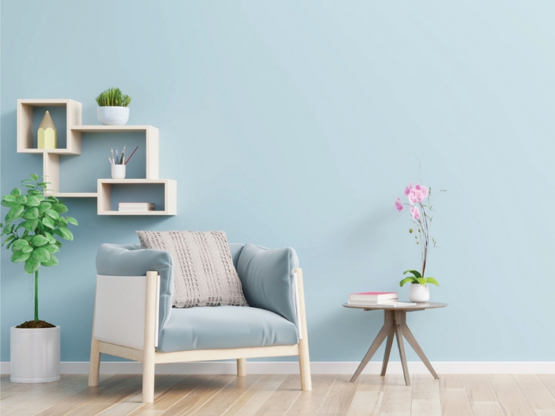 Sơn nước màu xanh Pastel tạo nên một không gian sống thư thái và vô cùng ngọt ngào