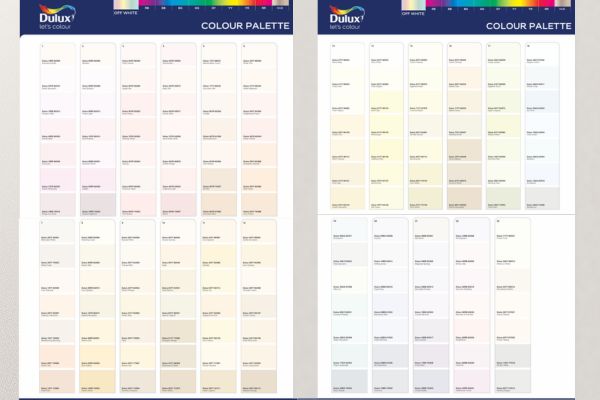 Bảng màu Trắng - Kem - Be sơn Dulux