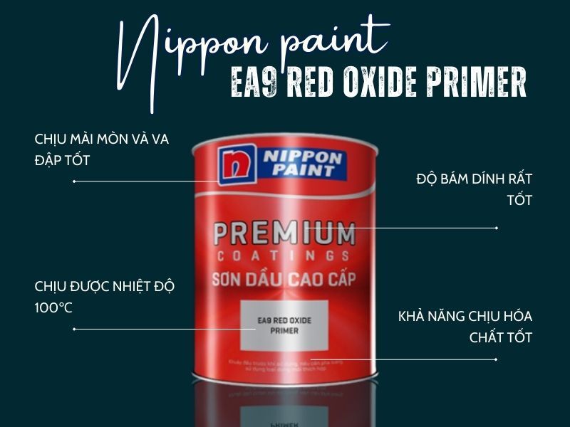 Sơn Nippon EA9 Red Oxide Primer chịu mài mòn và bám dính tốt Sơn Nippon EA9 Red Oxide Primer chịu mài mòn và bám dính tốt