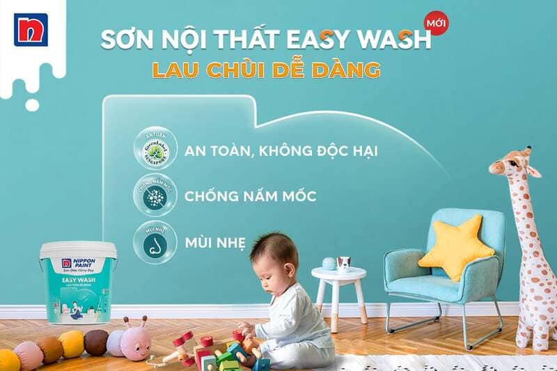 Dòng sơn này nổi bật với khả năng lau chùi dễ dàng và giữ màu bền đẹp theo thời gian Dòng sơn này nổi bật với khả năng lau chùi dễ dàng và giữ màu bền đẹp theo thời gian