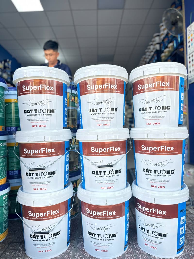 SuperFlex gồm hai thành phần được pha trộn theo đúng tỷ lệ trước khi thi công SuperFlex gồm hai thành phần được pha trộn theo đúng tỷ lệ trước khi thi công