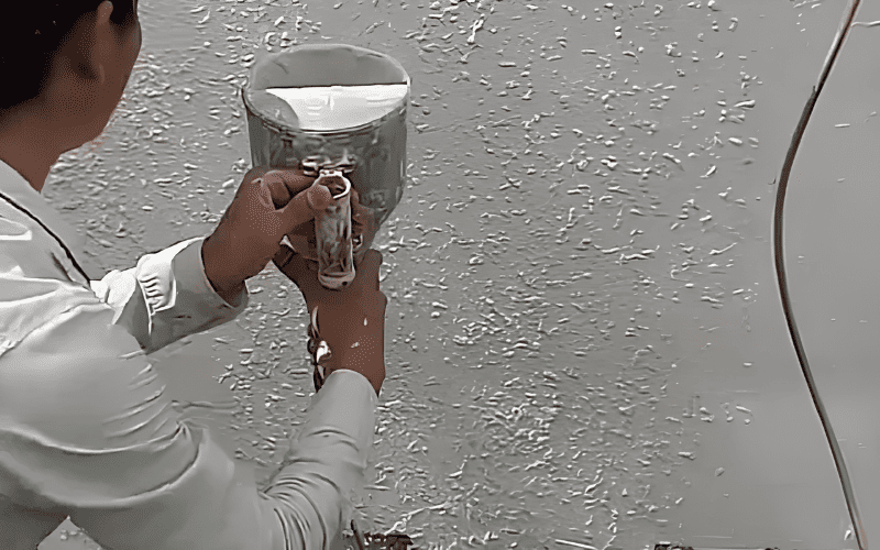 Thi công đúng áp lực và khoảng cách phun giúp tạo vân gai đồng đều trên bề mặt Thi công đúng áp lực và khoảng cách phun giúp tạo vân gai đồng đều trên bề mặt