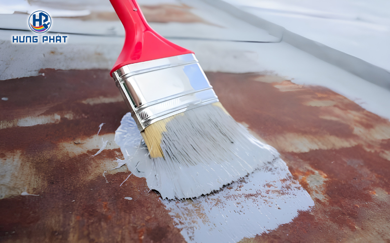 Nippon Tilac Primer tạo lớp phủ màu xám trên bề mặt kim loại chứa sắt 