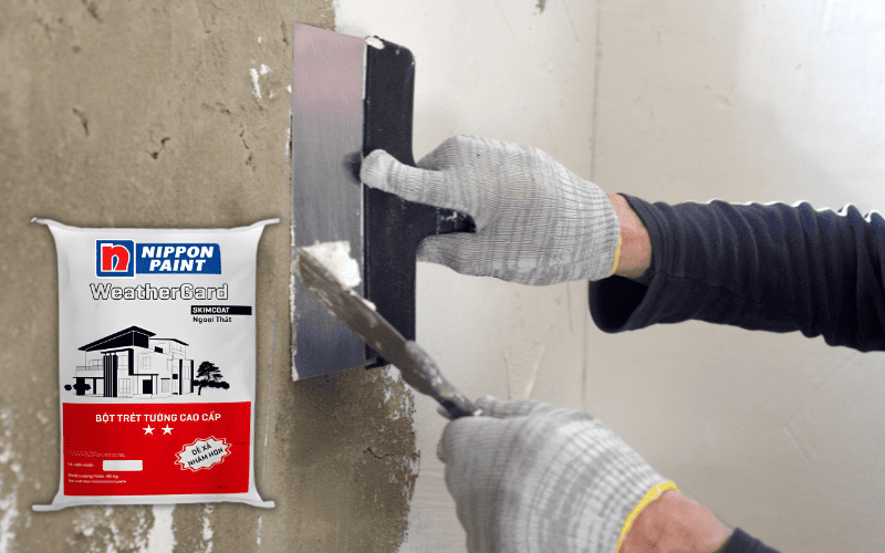 Lớp bột trét giúp xử lý khuyết điểm và tạo bề mặt đồng đều trước khi sơn