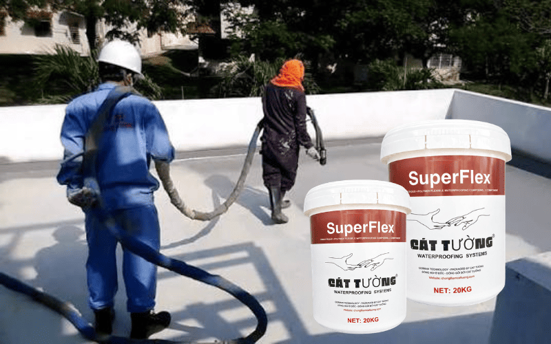SuperFlex bám dính tốt trên nhiều bề mặt và có thể thi công trên nền còn ẩm SuperFlex bám dính tốt trên nhiều bề mặt và có thể thi công trên nền còn ẩm