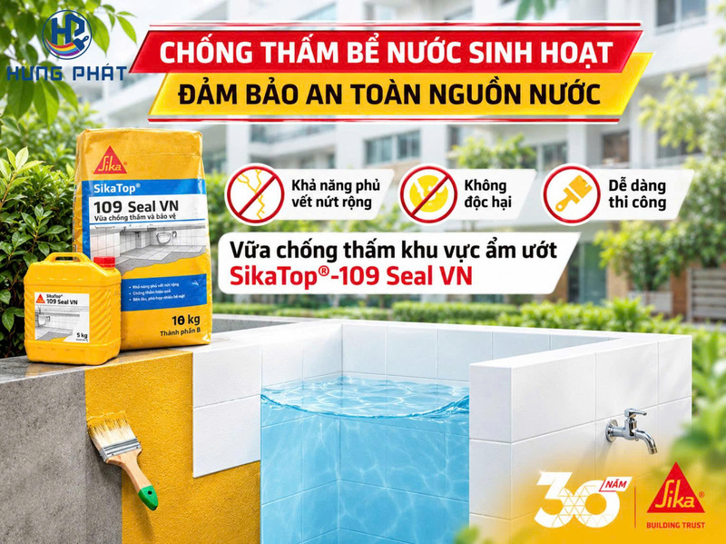 Ưu điểm nổi bật của vữa chống thấm SikaTop-109 Seal VN