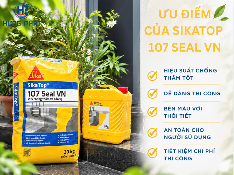 Ưu điểm nổi bật của vữa chống thấm SikaTop-107 Seal VN Ưu điểm nổi bật của vữa chống thấm SikaTop-107 Seal VN