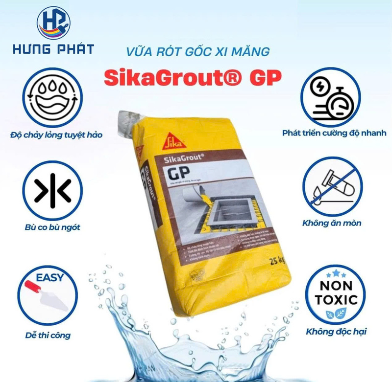 Ưu điểm nổi bật của Sikagrout GP không co ngót Ưu điểm nổi bật của Sikagrout GP không co ngót