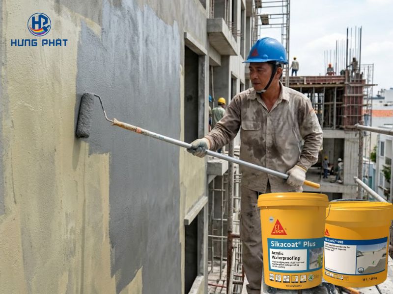 Hướng dẫn thi công màng chống thấm SikaCoat Plus Hướng dẫn thi công màng chống thấm SikaCoat Plus