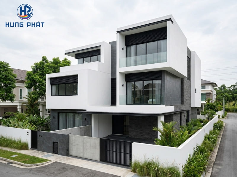 Mẫu phối màu sơn ngoại thất trung tính, thanh lịch Mẫu phối màu sơn ngoại thất trung tính, thanh lịch