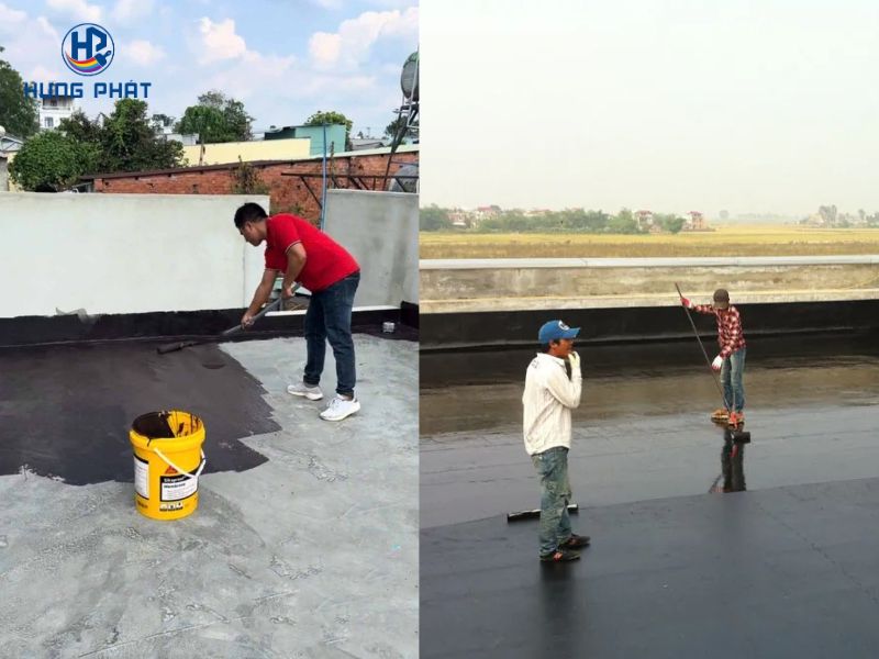 Thợ thực hiện chống thấm sàn mái bằng Sikaproof Membrane Thợ thực hiện chống thấm sàn mái bằng Sikaproof Membrane